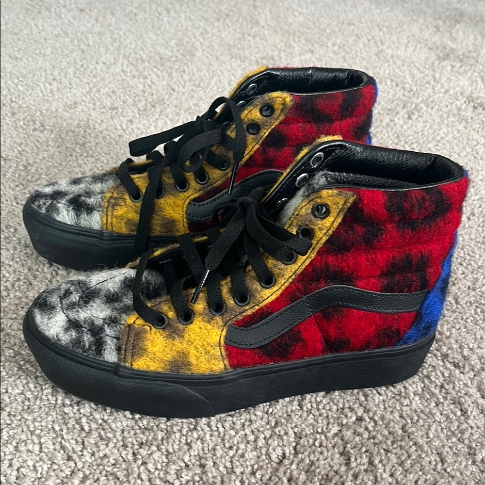 Colorful High-Top Platform Vans